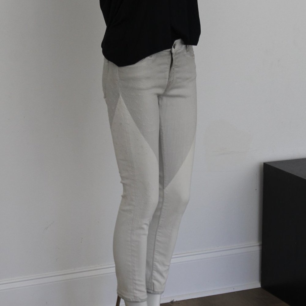 $378 Zadig & Voltaire BROCKENBOW Mascara Artemis Jeans White & Gray 29 - Picture 4 of 16